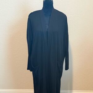 Eileen Fisher Black Open Front Cardigan